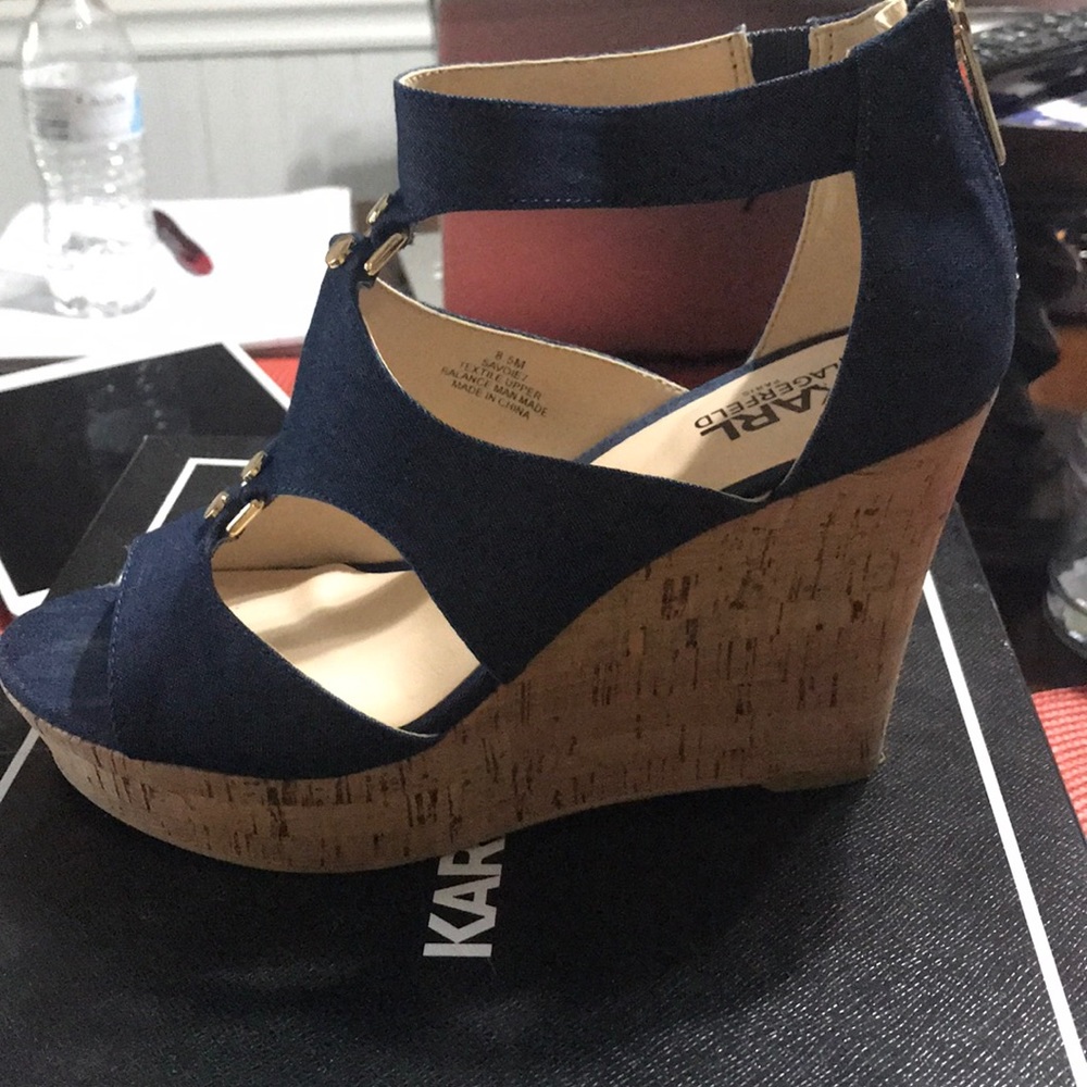 Classic Denim High Wedge sandals